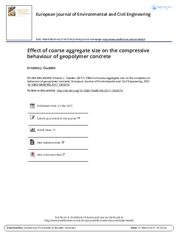 (PDF) Effect of coarse aggregate size on the compressive behaviour of ...