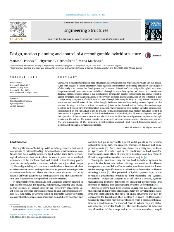 (PDF) Design, motion planning and control of a reconfigurable hybrid ...