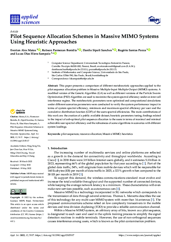 (PDF) Pilot Sequence Allocation Schemes in Massive MIMO Systems Using ...