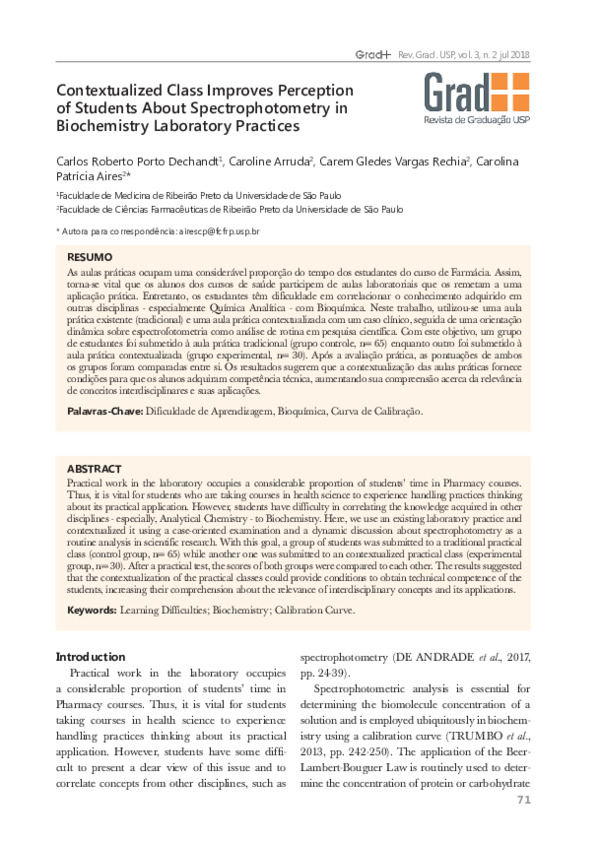 (PDF) Contextualized Class Improves Perception of Students About