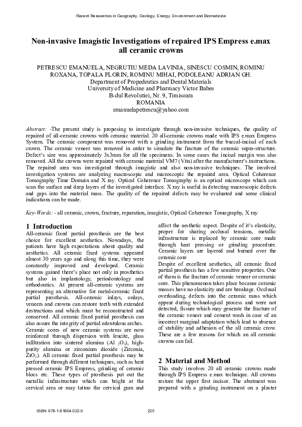 (PDF) Non-invasive imagistic investigations of repaired IPS empress e ...