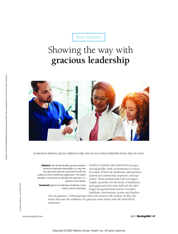 (PDF) Showing the way with gracious leadership