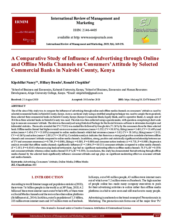 (PDF) A Comparative Study of Influence of Advertising Through Online ...