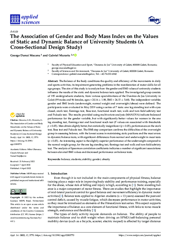 (PDF) The Association of Gender and Body Mass Index on the Values of ...