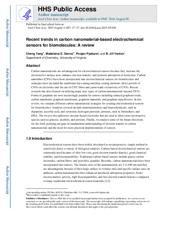 (PDF) Recent trends in carbon nanomaterial-based electrochemical ...