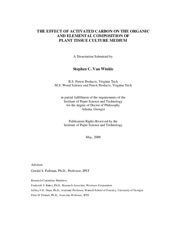 (PDF) The effect of activated carbon on the organic and elemental ...