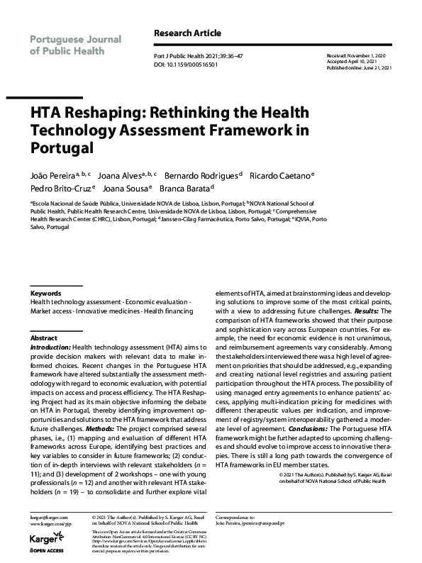 (PDF) HTA Reshaping: Rethinking the Health Technology Assessment ...