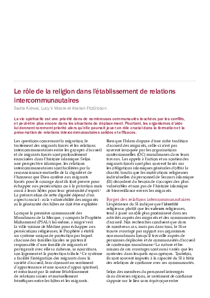 (PDF) Le rôle de la religion dans l'établissement de relations ...