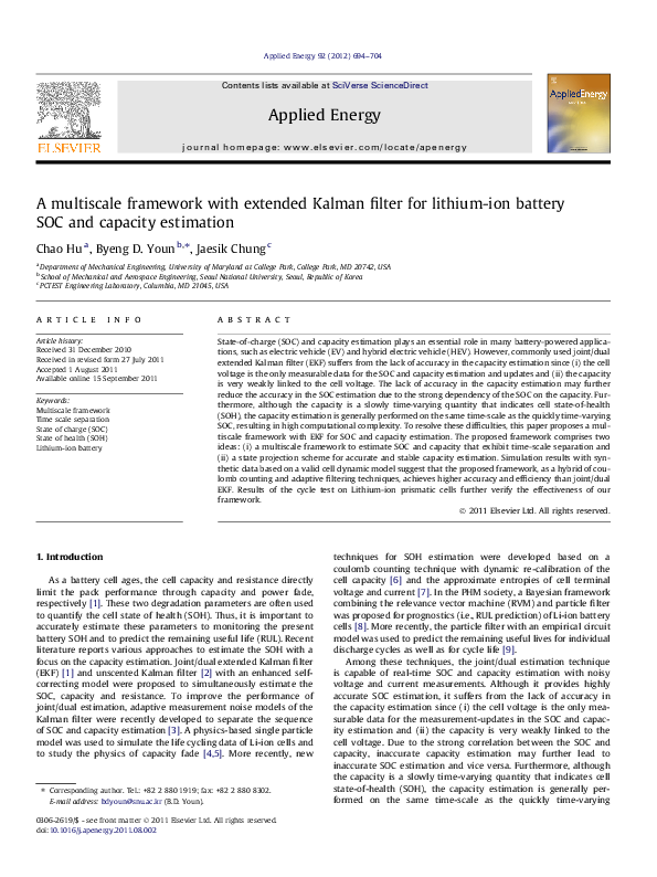 (PDF) A multiscale framework with extended Kalman filter for lithium ...