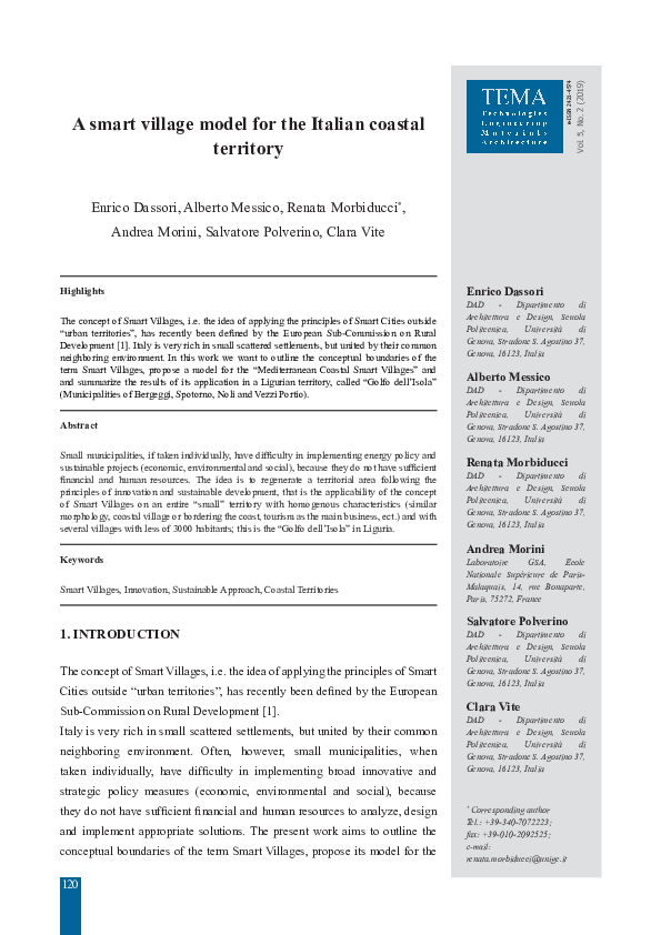 (PDF) A smart village model for the Italian coastal territory