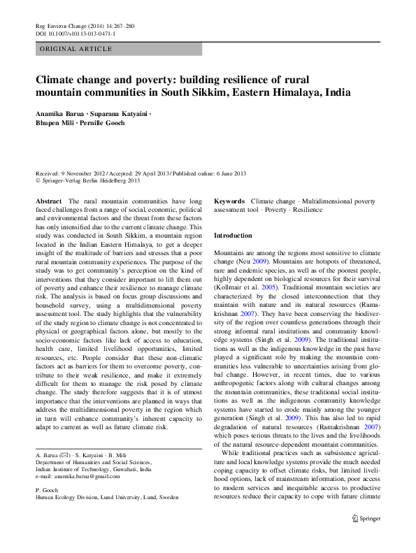 (PDF) Climate change and poverty: building resilience of rural mountain ...