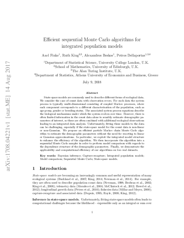 (PDF) Efficient Sequential Monte Carlo Algorithms for Integrated ...