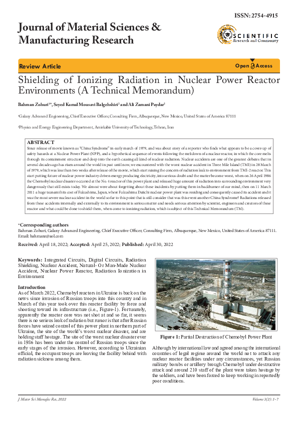 (PDF) Shielding of Ionizing Radiation in Nuclear Power Reactor ...