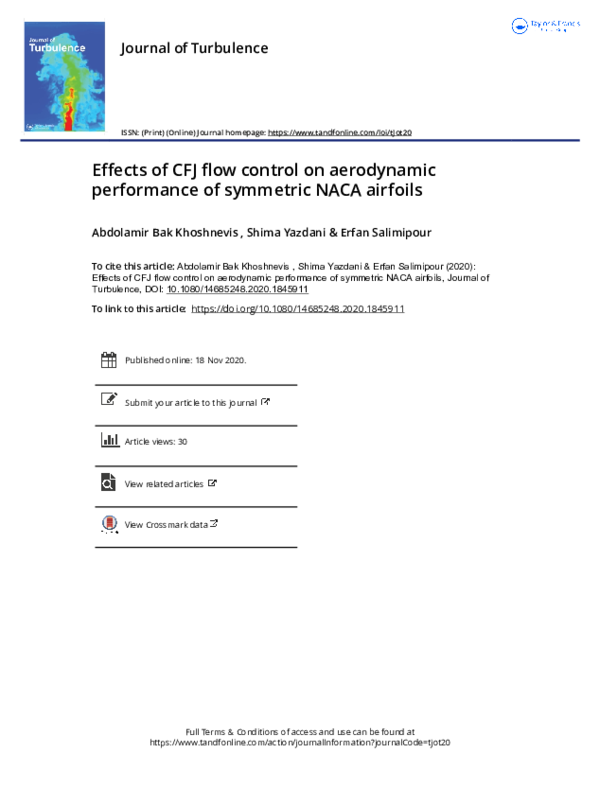 (PDF) Effects of CFJ flow control on aerodynamic performance of ...