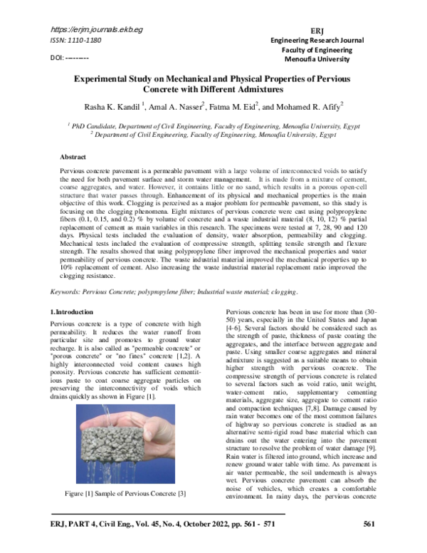 (PDF) Experimental Study on Mechanical and Physical Properties of ...