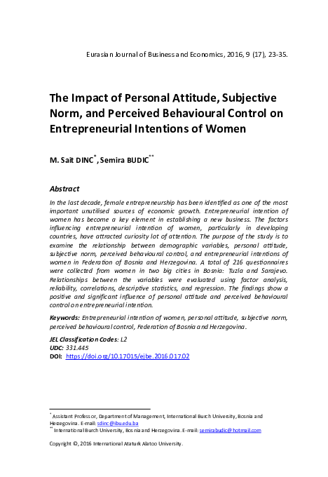(PDF) The Impact of Personal Attitude, Subjective Norm, and Perceived ...