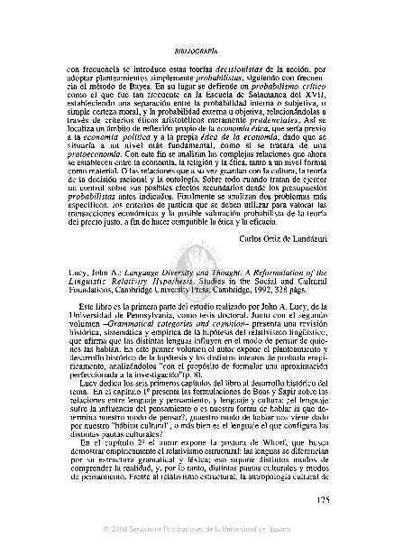 (PDF) LUCY, JOHN A., Language Diversity and Thought. A Reformulation of ...