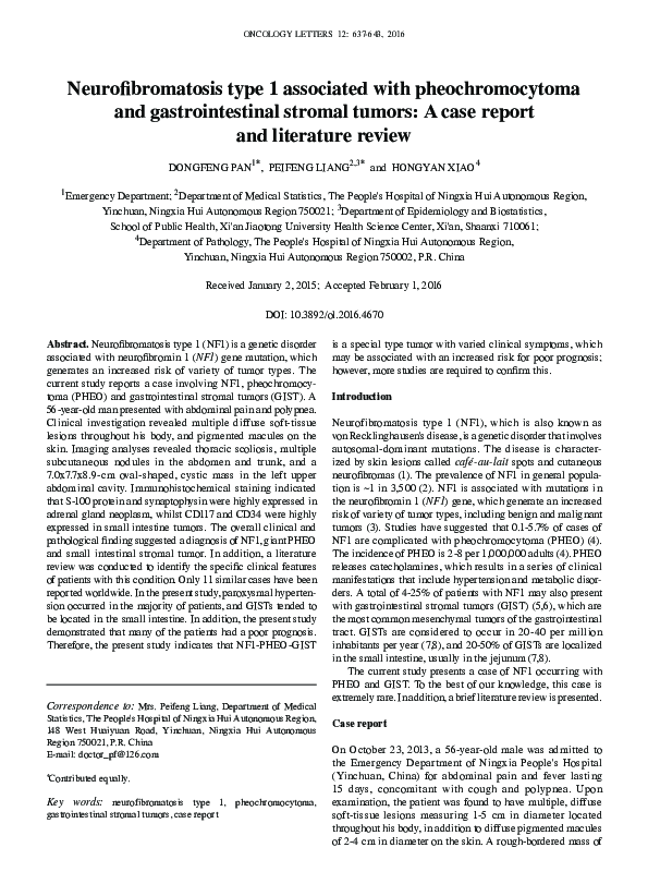 A Severe Case Of Neurofibromatosis Dr. Mercy (PDF) Neurofibromatosis type 1 associated with pheochromocytoma: A case