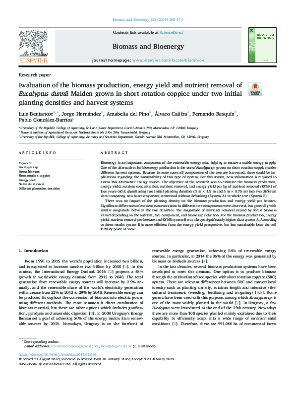 (PDF) Evaluation of the biomass production, energy yield and nutrient ...