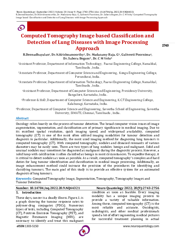 (PDF) Computed Tomography Image based Classification and Detection of ...