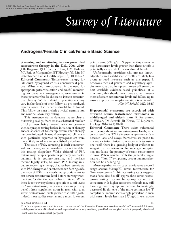 (PDF) Androgens/Female Clinical/Female Basic Science