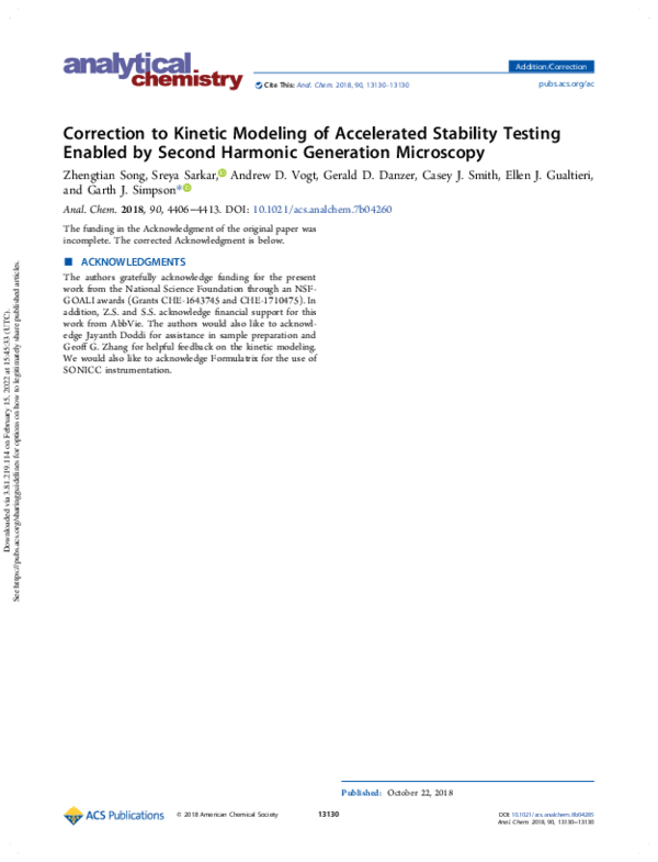 (PDF) Correction to Kinetic Modeling of Accelerated Stability Testing ...