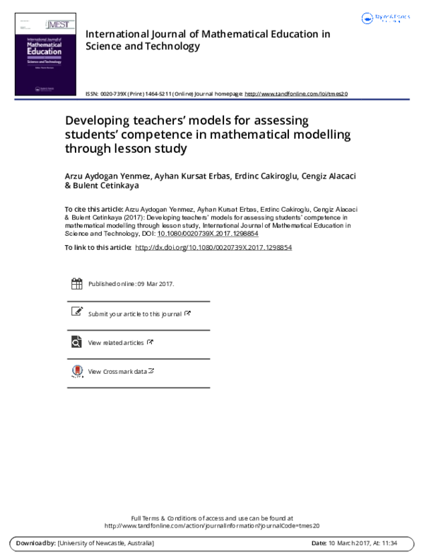 (PDF) Developing teachers’ models for assessing students’ competence in ...