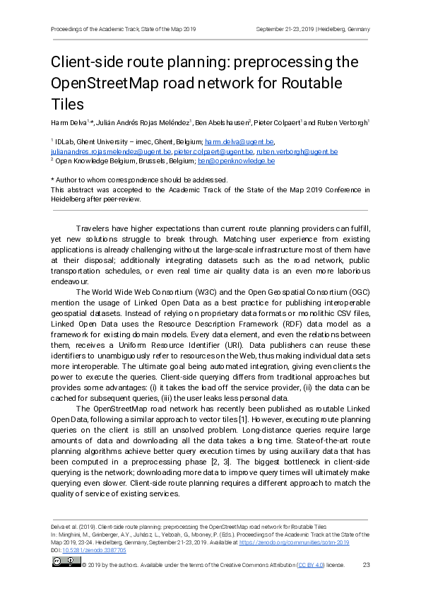 (PDF) Client-side route planning: preprocessing the OpenStreetMap road ...