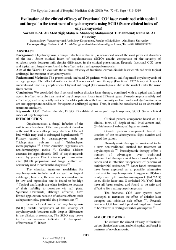 (PDF) Evaluation of the clinical efficacy of Fractional CO2 laser ...