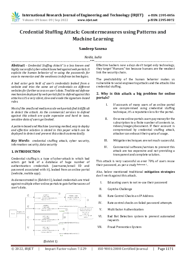 (PDF) Credential Stuffing Attack: Countermeasures using Patterns and ...