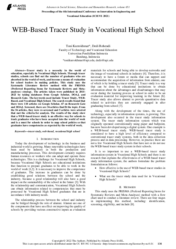 (PDF) WEB-Based Tracer Study in Vocational High School