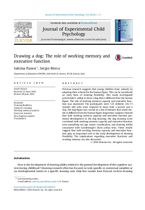 (PDF) Drawing a dog: The role of working memory and executive function