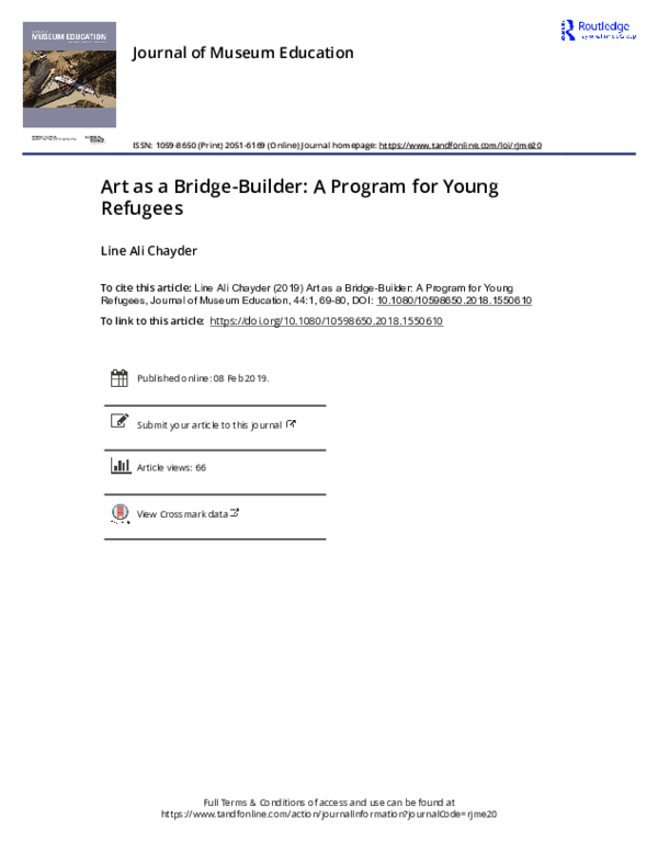 Art as a Bridge-Builder: A Program for Young Refugees