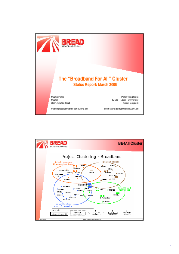 (PDF) The broadband for all cluster - status report (invited)