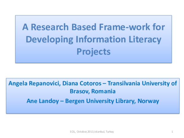 (PDF) A Research Based Framework for Developing Information Literacy ...
