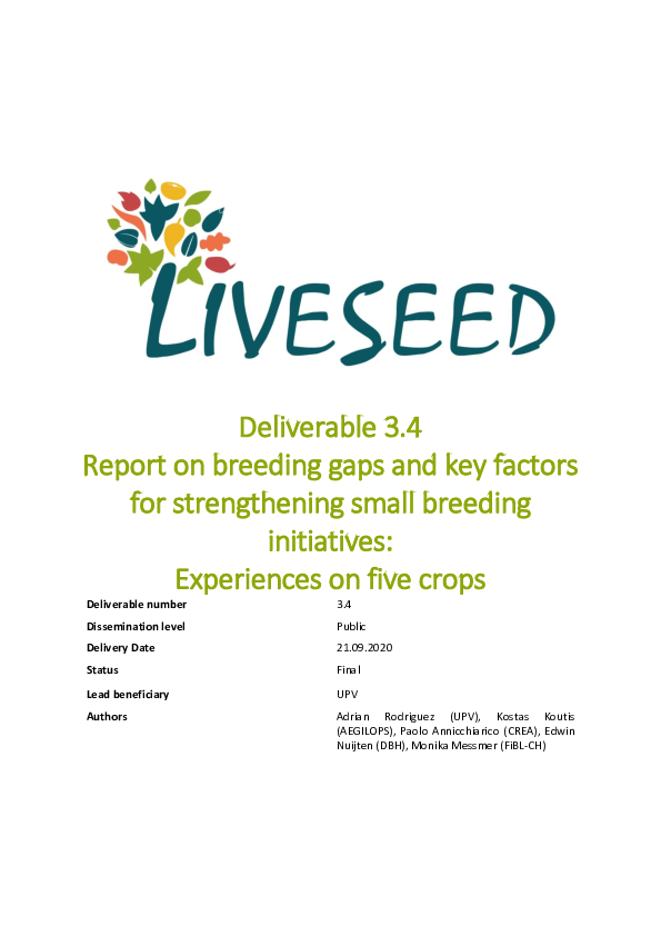 (PDF) Report on breeding gaps and key factors for strengthening small ...