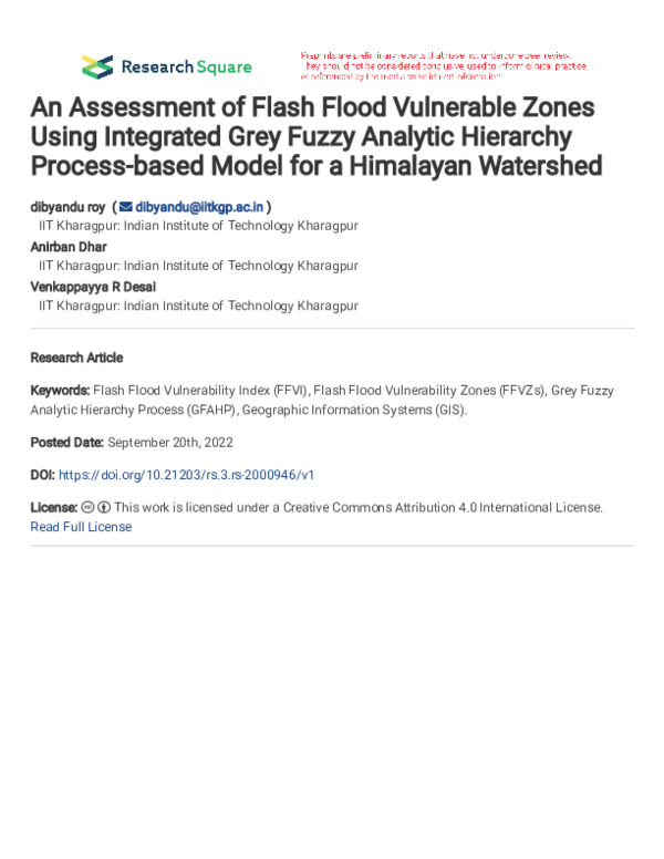 (PDF) An Assessment of Flash Flood Vulnerable Zones Using Integrated ...