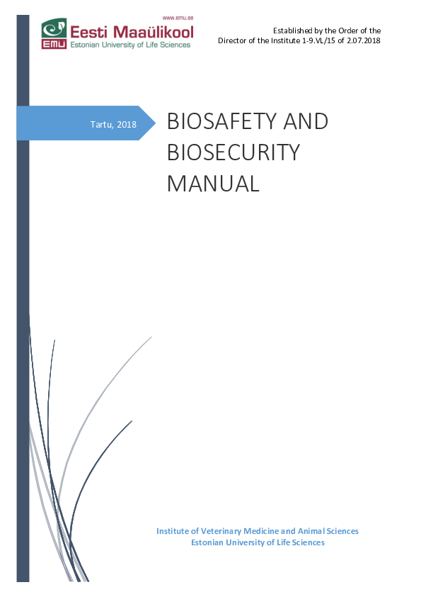 (PDF) Biosafety and biosecurity manual Külli Must Academia.edu