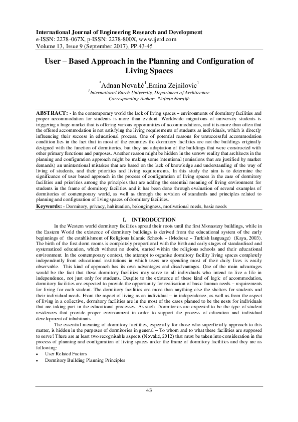 (PDF) User – Based Approach in the Planning and Configuration of Living ...