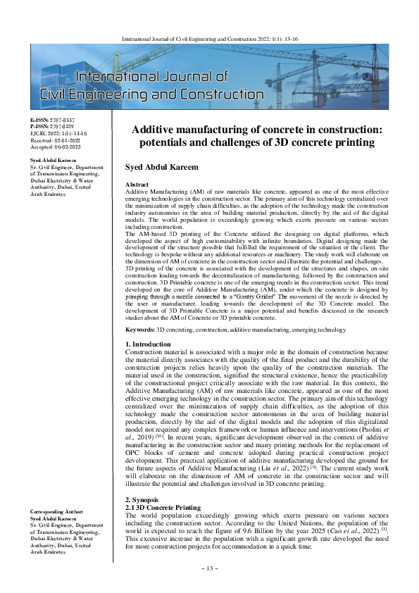 Image result for (PDF) Additive manufacturing of concrete in construction: potentials ...