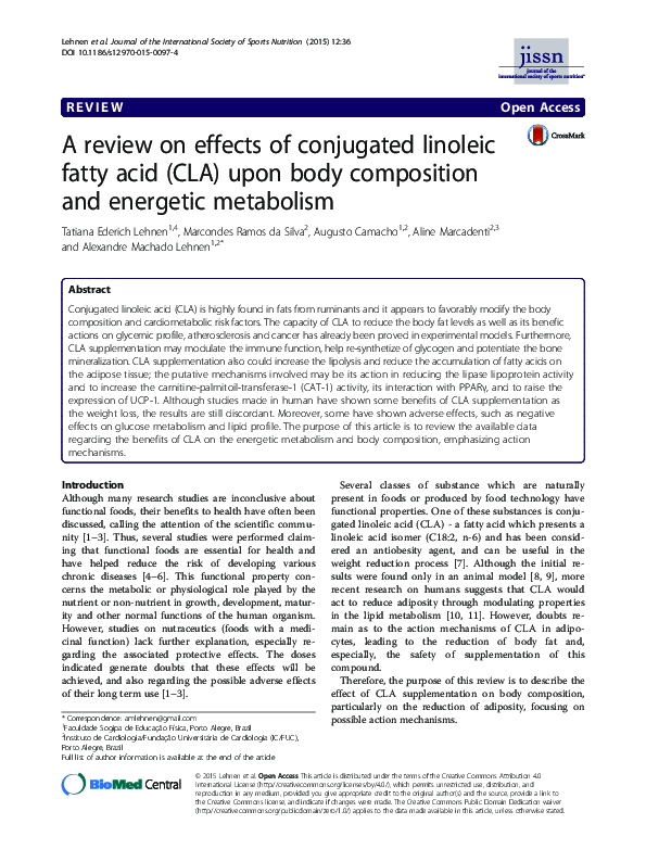 (PDF) A review on effects of conjugated linoleic fatty acid (CLA) upon ...