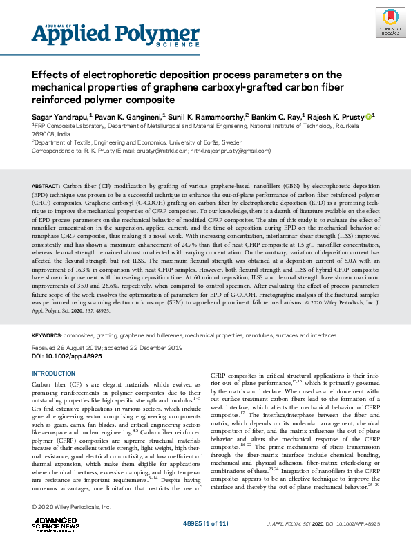 (PDF) Effects of electrophoretic deposition process parameters on the ...