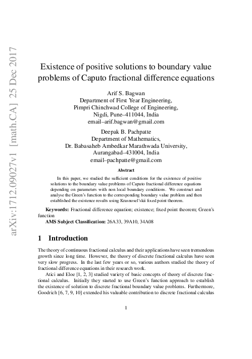 (PDF) Existence of positive solutions to boundary value problems of ...
