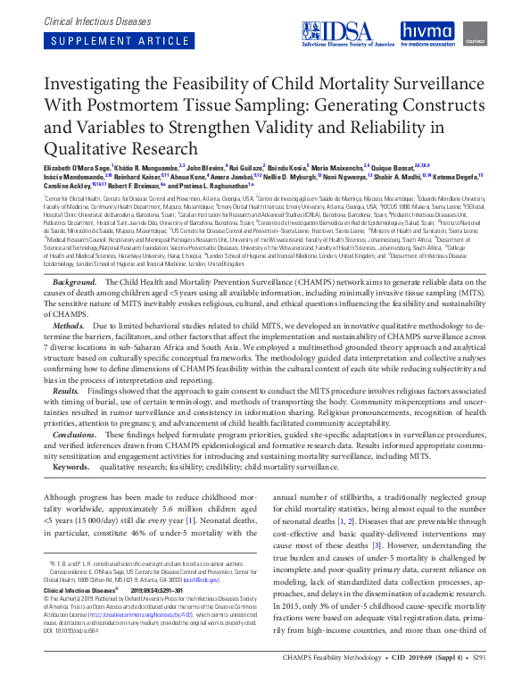 (PDF) Investigating the Feasibility of Child Mortality Surveillance ...