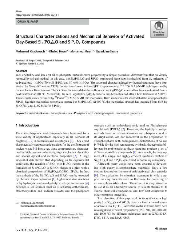 (PDF) Structural Characterizations and Mechanical Behavior of Activated ...