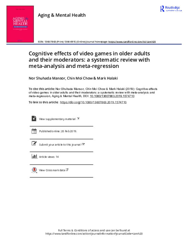 (PDF) Cognitive effects of video games in older adults and their ...