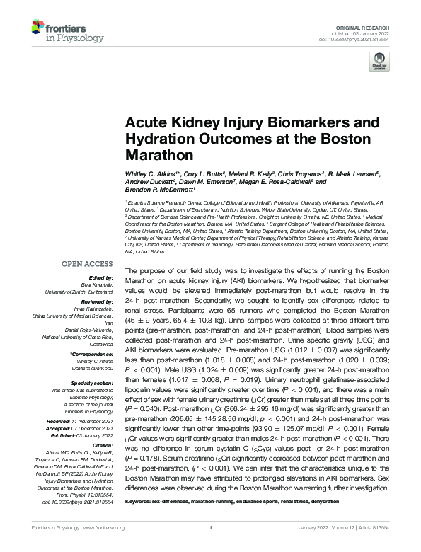 (PDF) Acute Kidney Injury Biomarkers and Hydration Outcomes at the ...