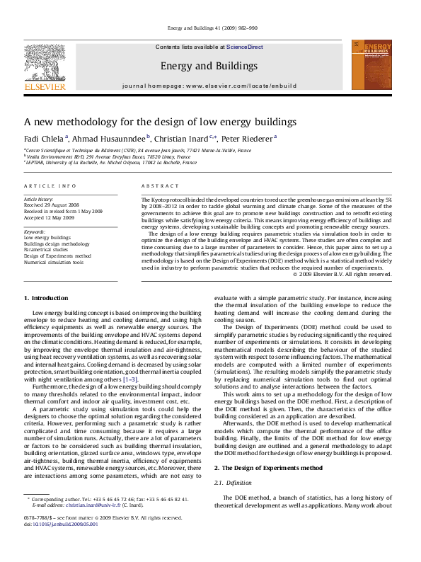 (PDF) A new methodology for the design of low energy buildings