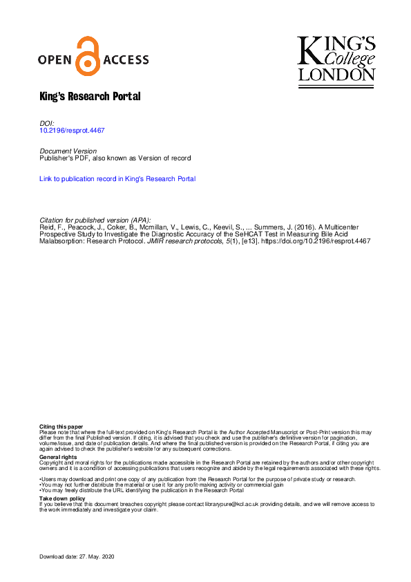 (PDF) A Multicenter Prospective Study to Investigate the Diagnostic ...