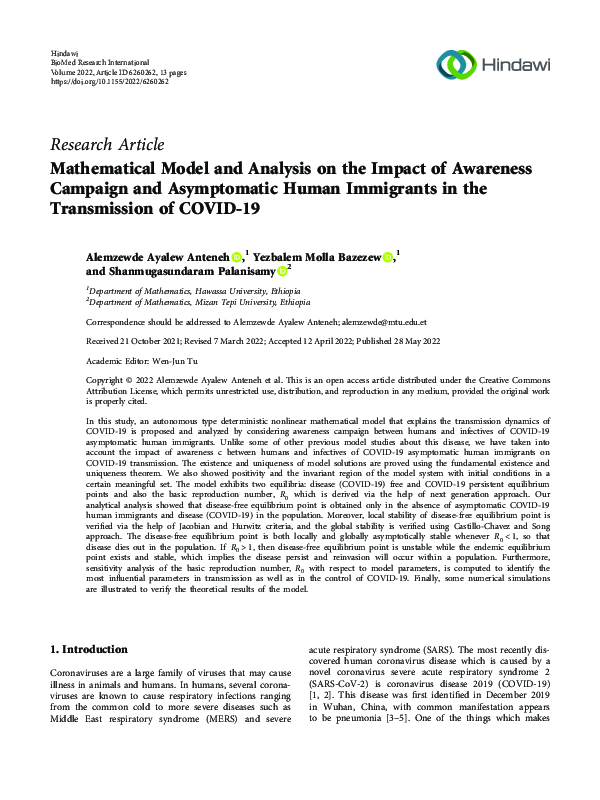 (PDF) Mathematical Model and Analysis on the Impact of Awareness ...